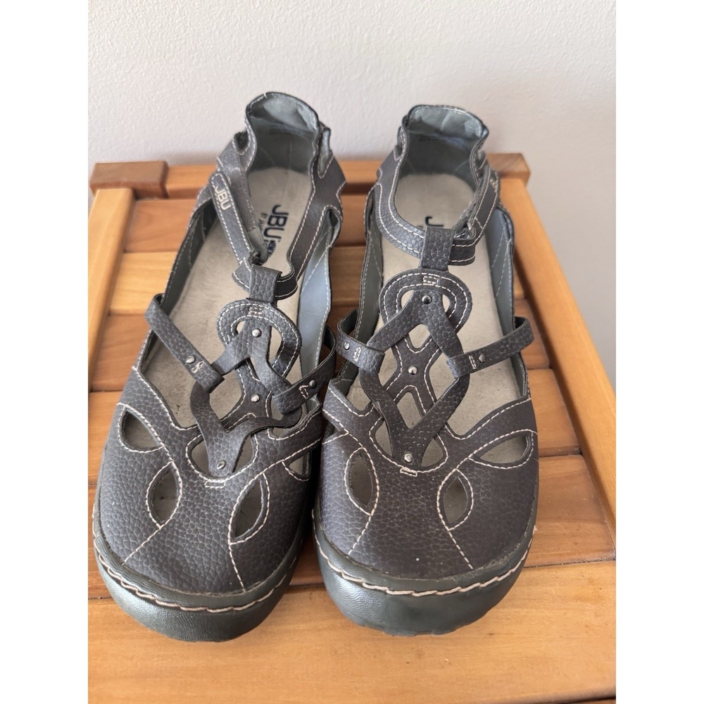 Women's Sz 9 JBU by Jambu Sandals Shoes Adjustable Straps Sydney Gray